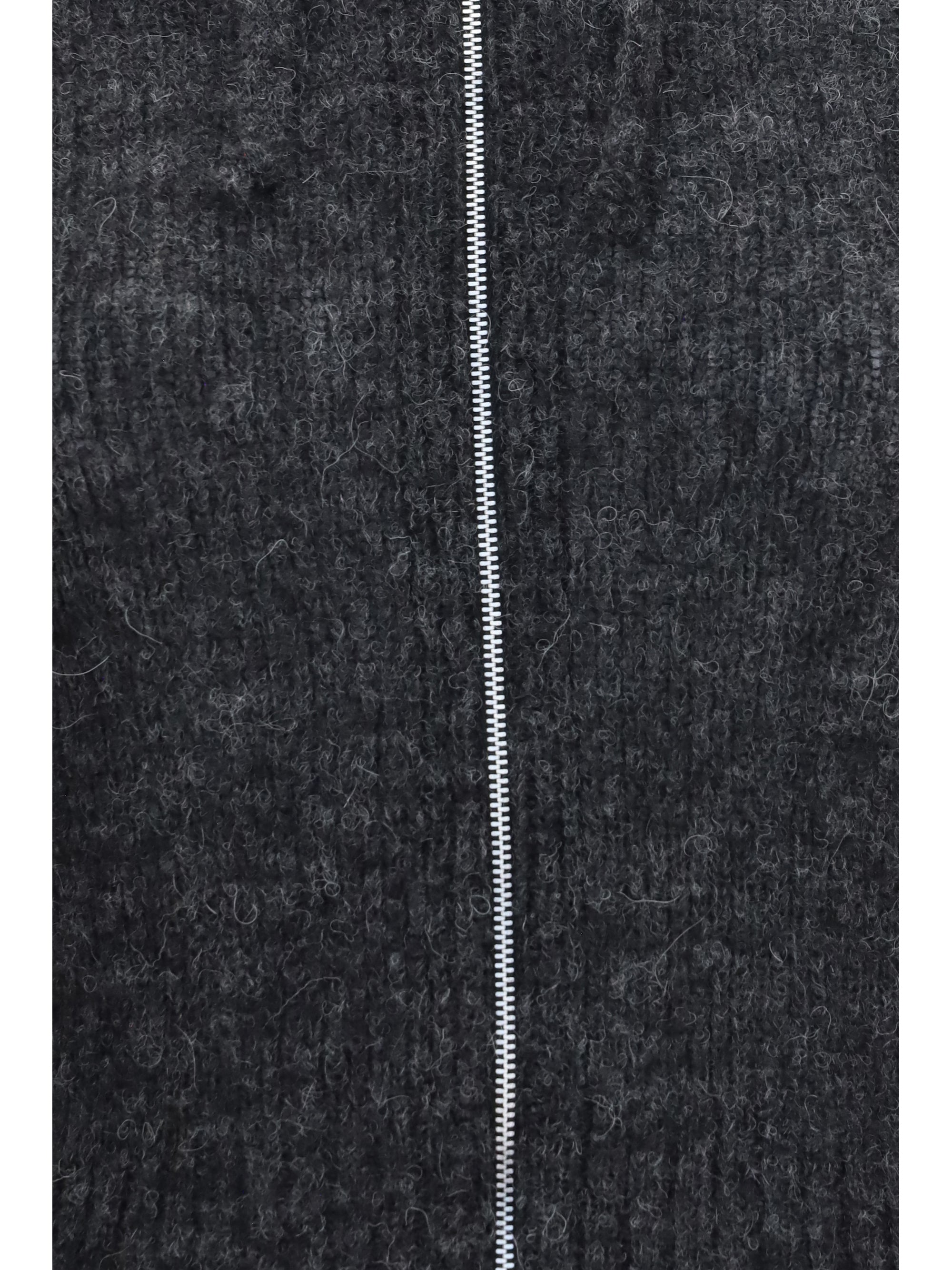 alpaca-blend zip-up hoodie