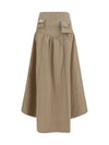 corset-detail and ruched midi skirt