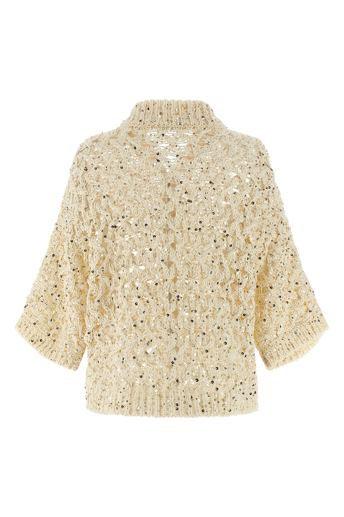 PESERICO 40 knitted cotton mesh cardigan
