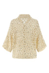 knitted cotton mesh cardigan
