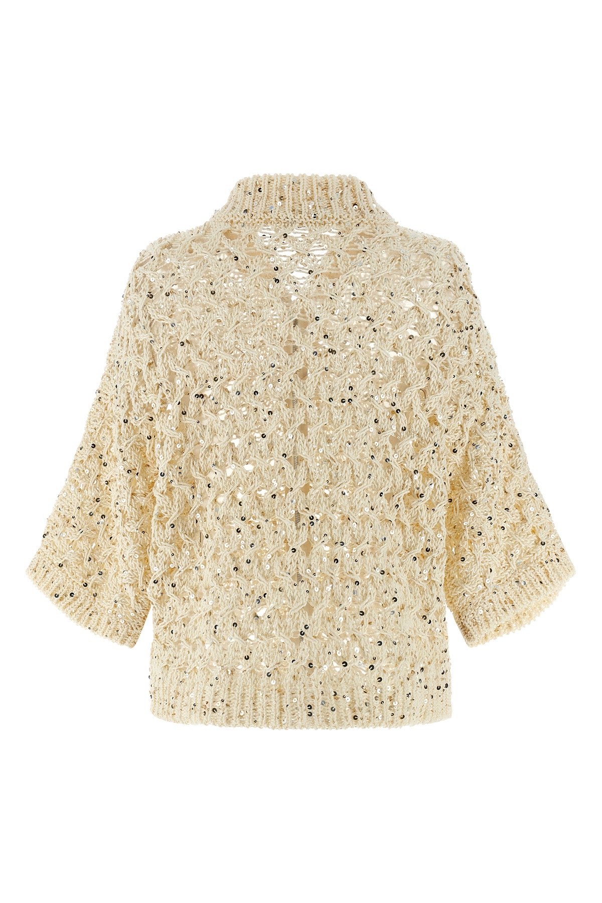 knitted cotton mesh cardigan
