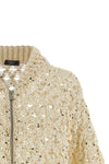 knitted cotton mesh cardigan