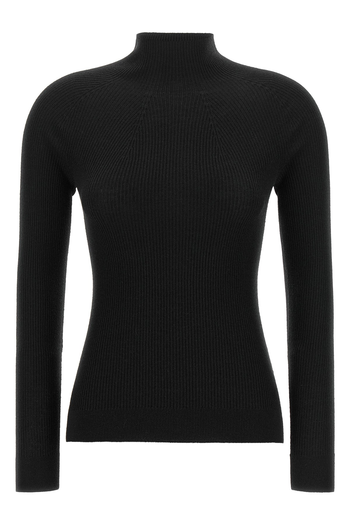 the peserico sweater in pure virgin wool stands out for an all-over ribbed workm