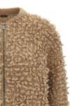 the peserico bomber jacket redefines the codes of knitwear through material volu