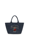 medium denim tote bag with bear