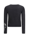 wool sweater with lace inserts