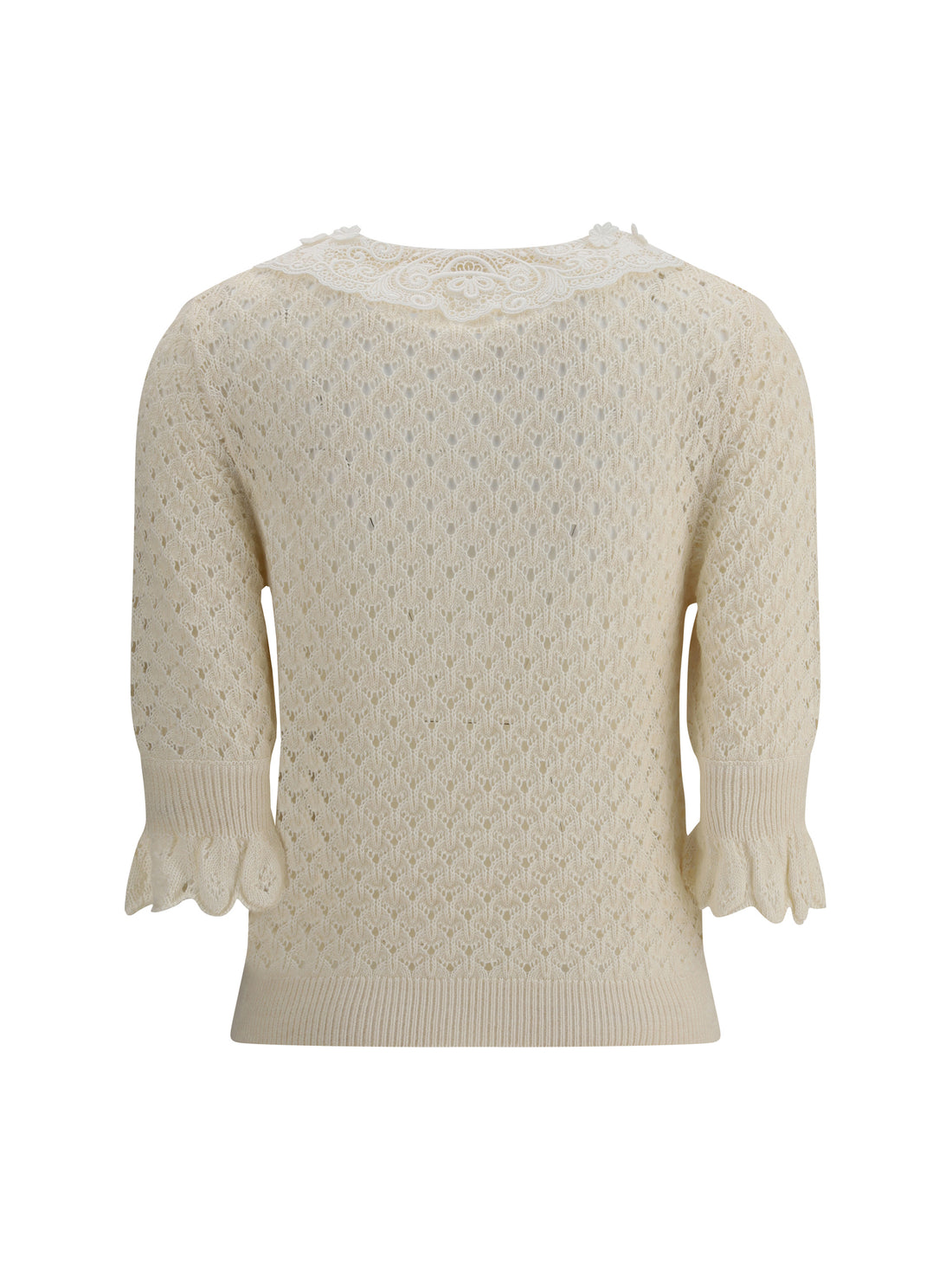 CHLOÉ M sweater with lace collar