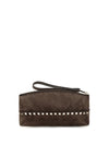 rockstud suede pouch