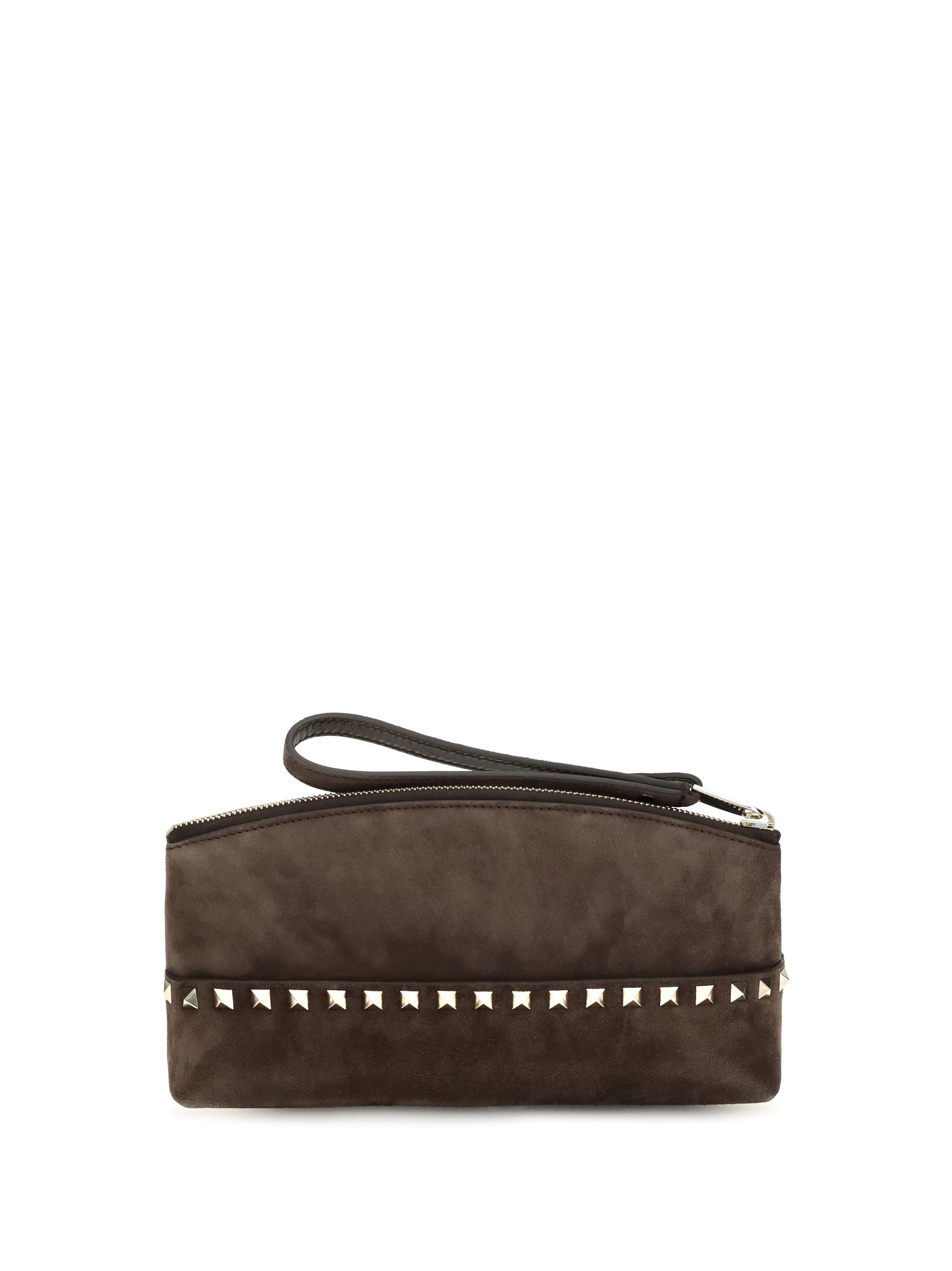 rockstud suede pouch