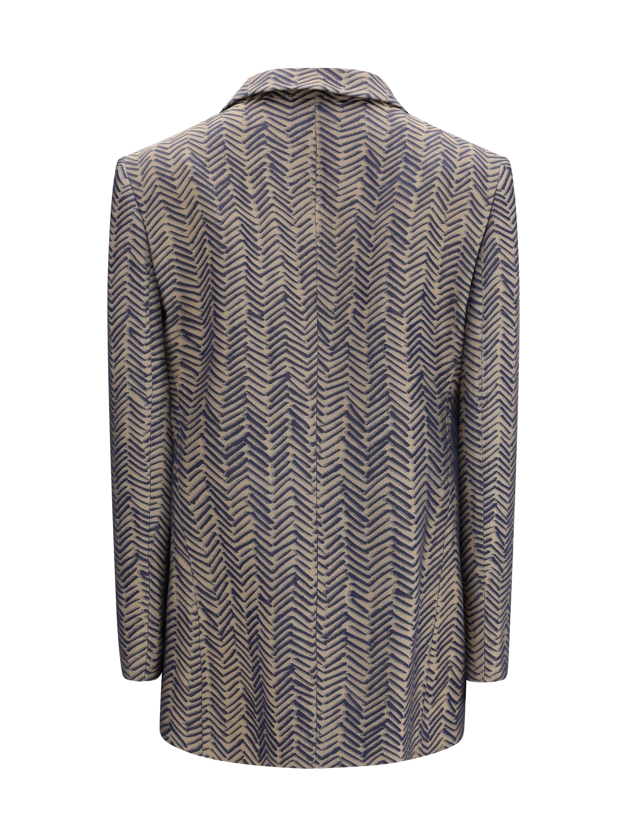 GIORGIO ARMANI 42 single-breasted jacket cchevron jacquard viscose