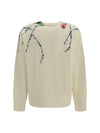 cashmere-blend sweater with rose print