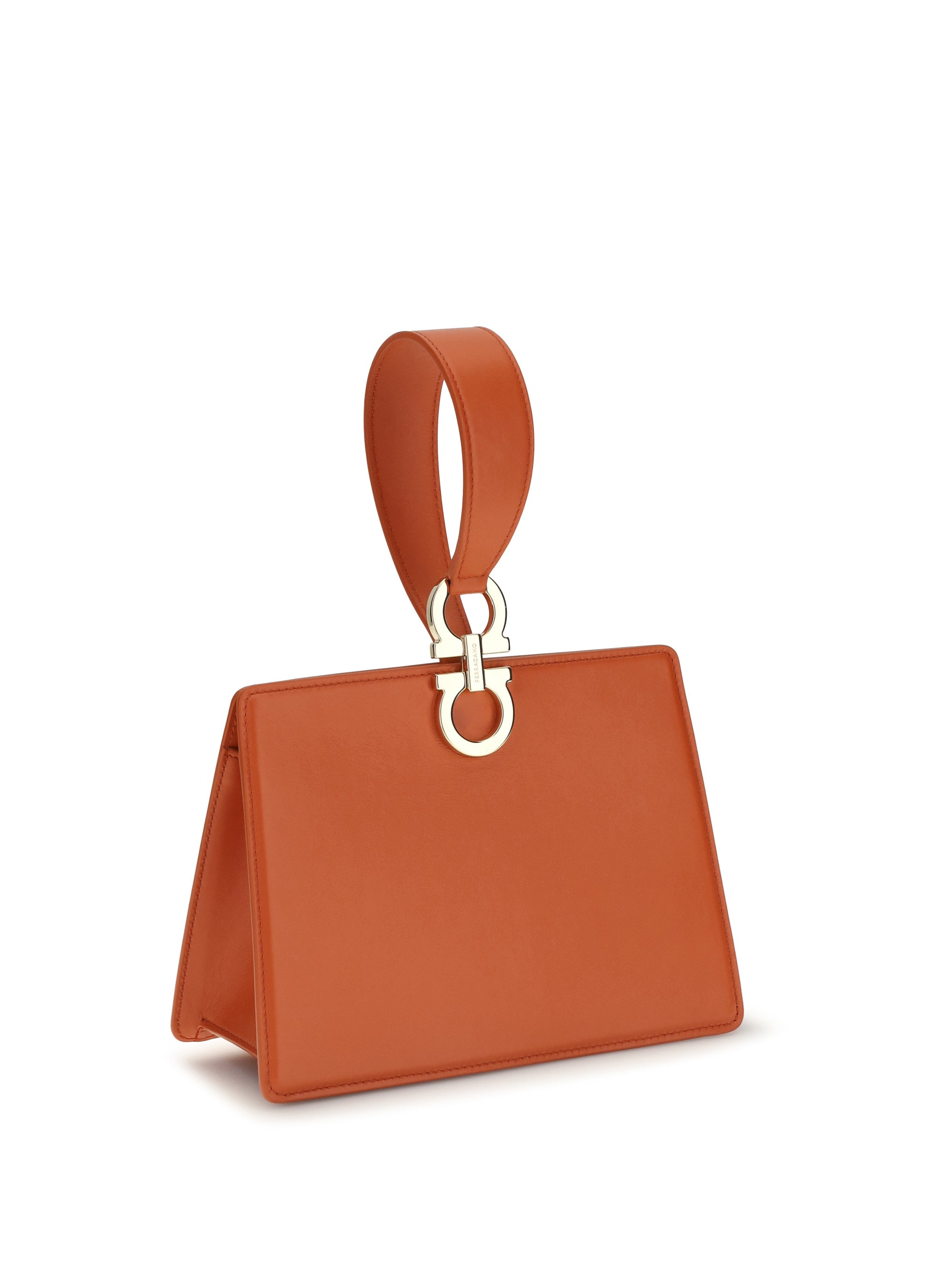 rigid leather handbag