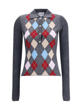 GANNI M print polo sweater