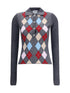 GANNI M print polo sweater