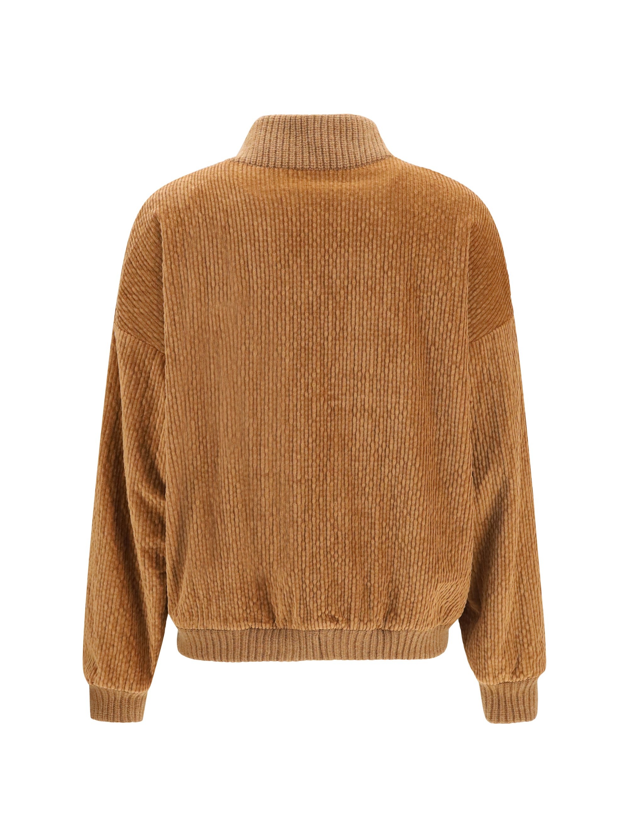 corduroy jacket with embellished button closure