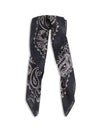 golden paisley printed silk scarf