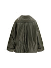 glossy leather padded jacket