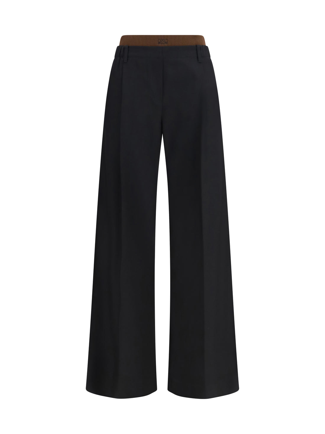LOEWE L wide-leg pants with ribbed waistband