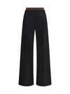 wide-leg pants with ribbed waistband