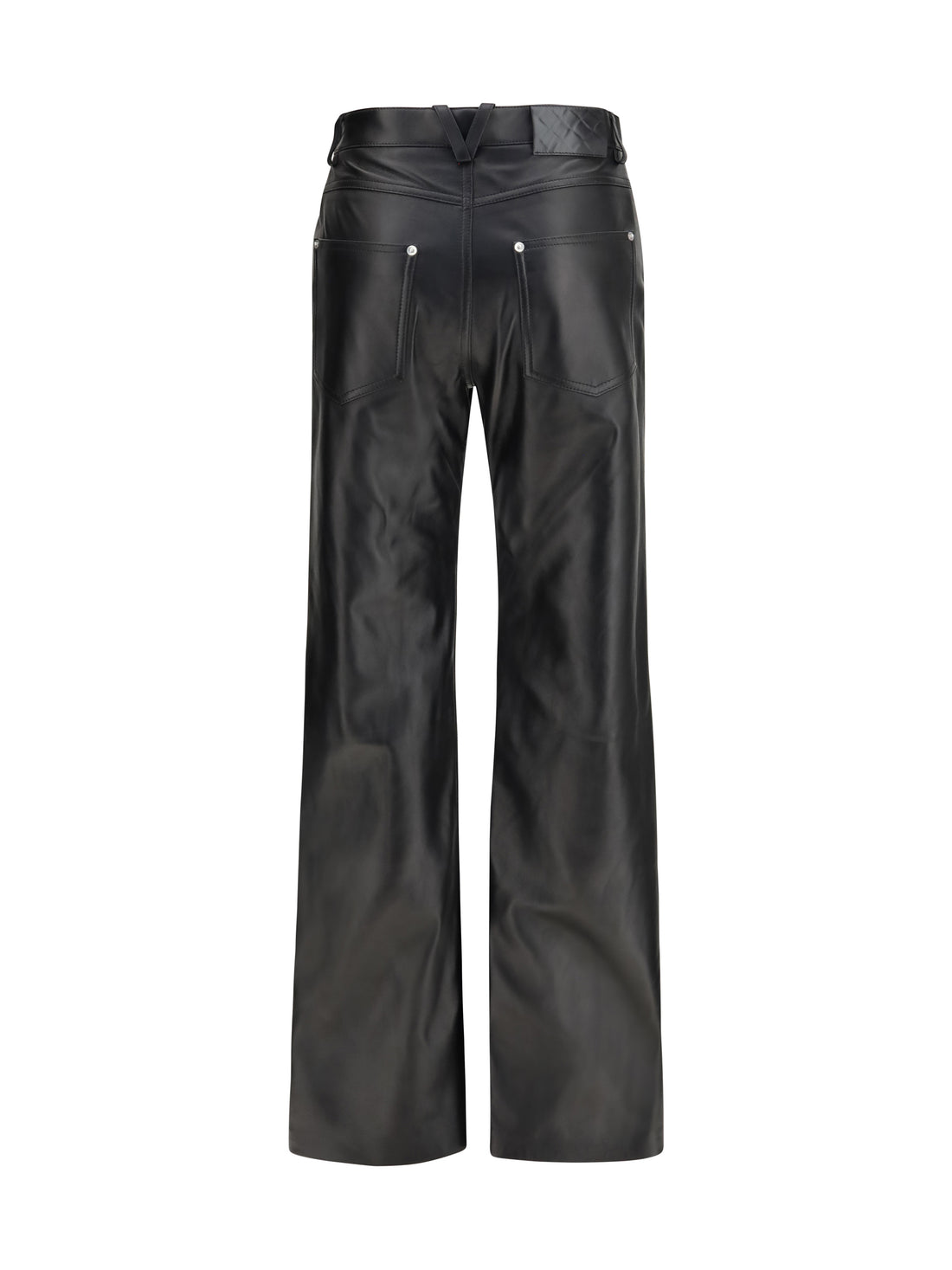 BOTTEGA VENETA 36 glossy leather flared pants