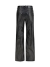 glossy leather flared pants