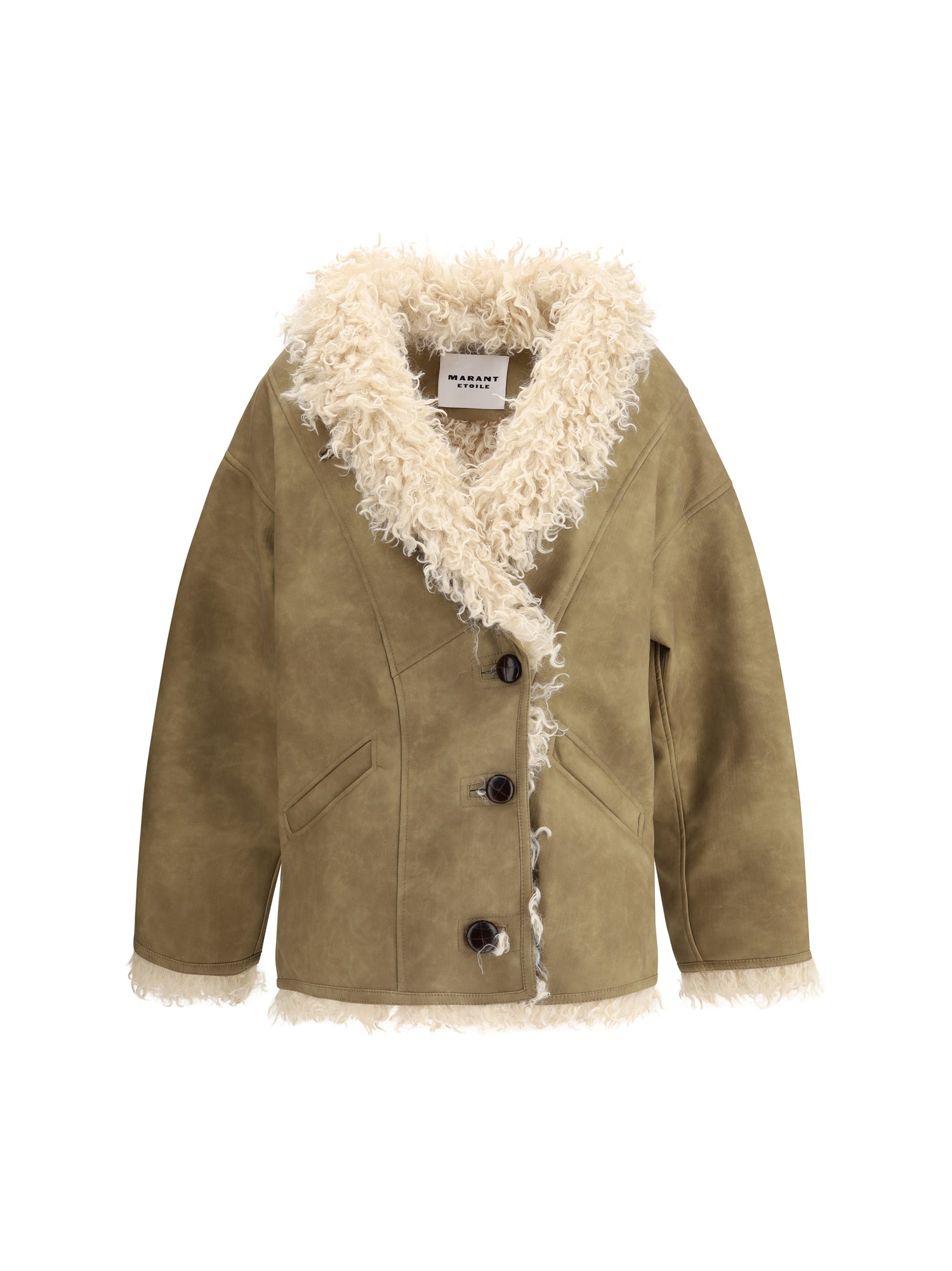 MARANT ETOILE 36 clea shearling-effect faux fur coat