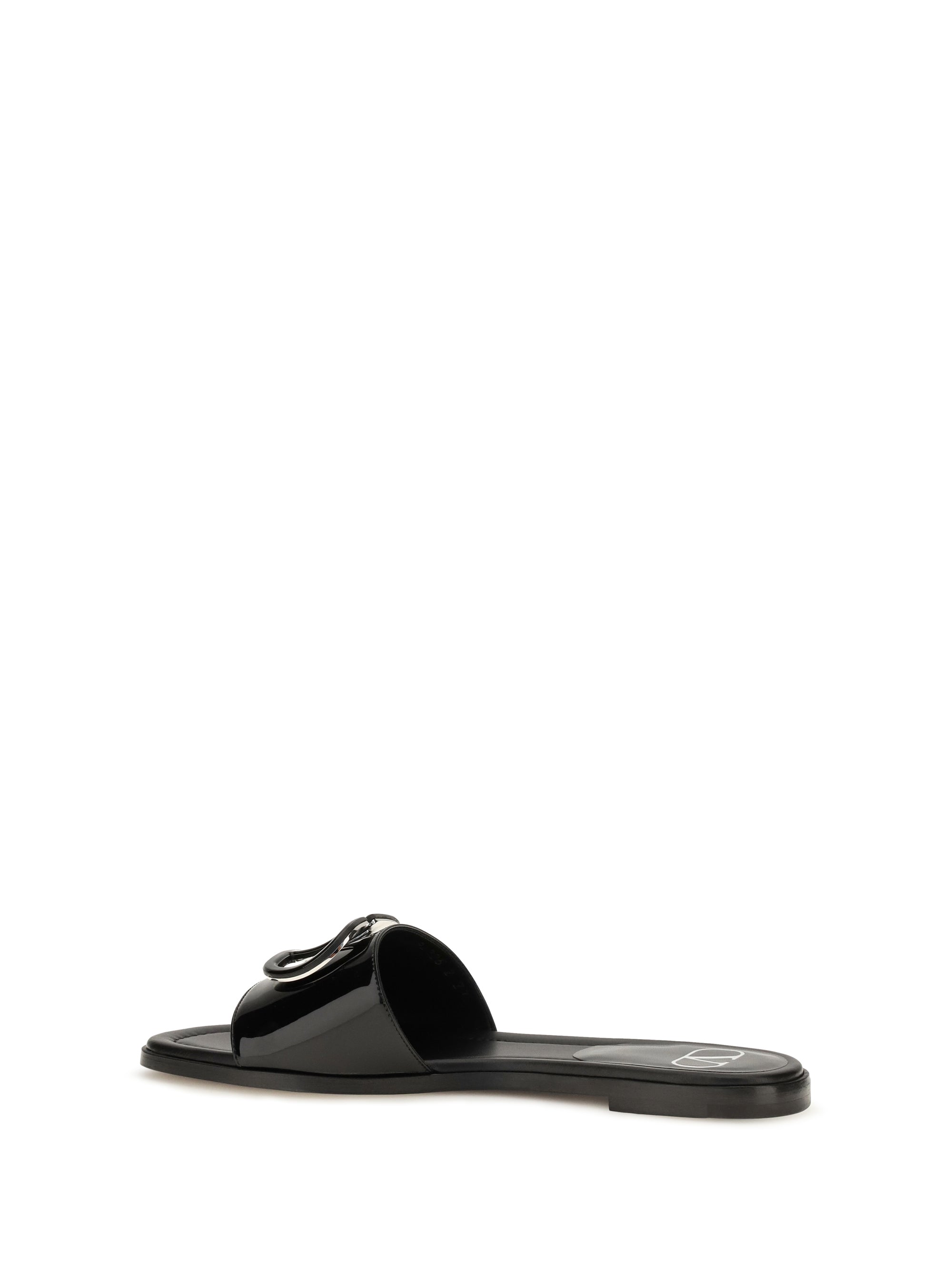 vlogo patent leather slide sandals