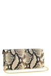 flutie python print leather clutch