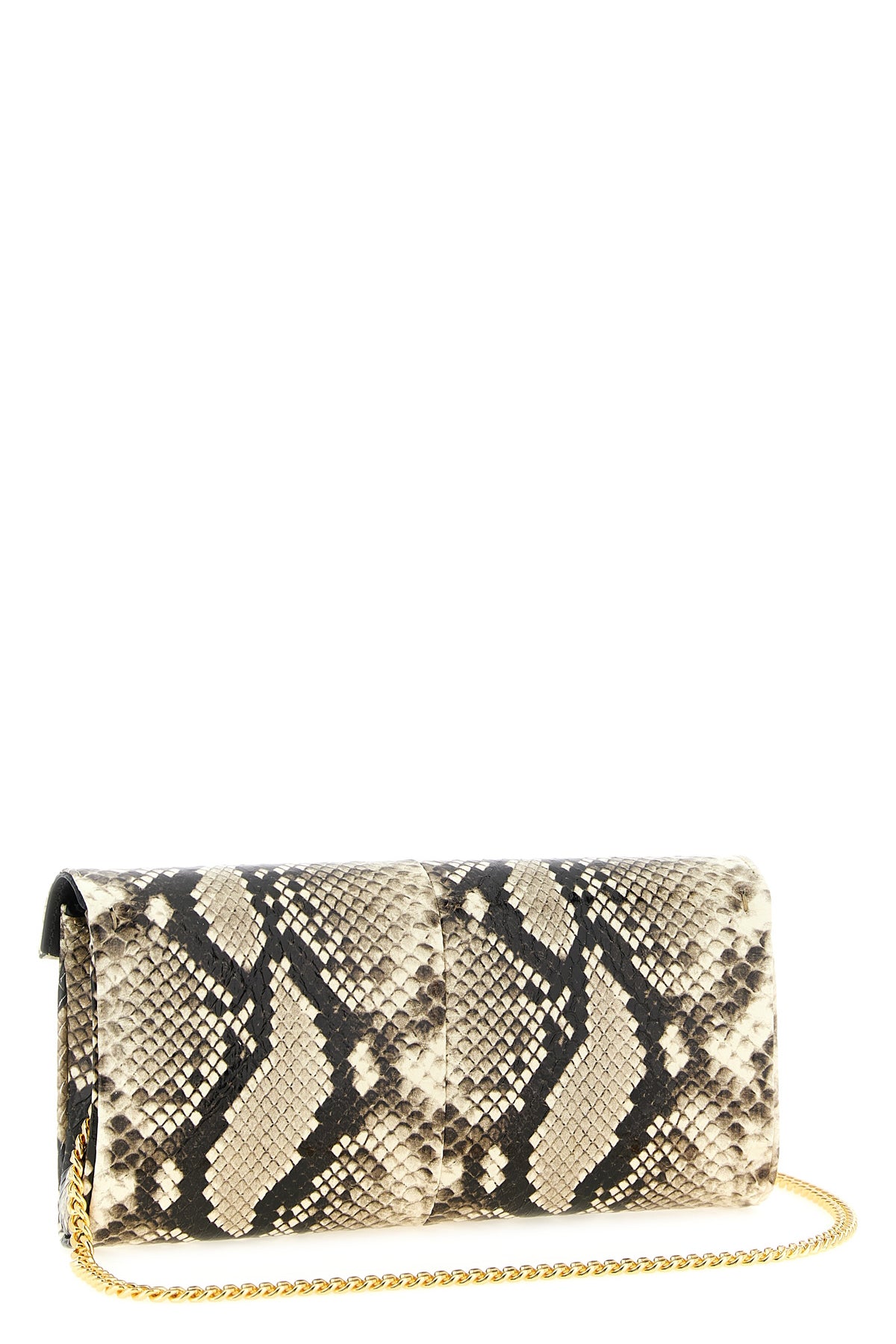 flutie python print leather clutch