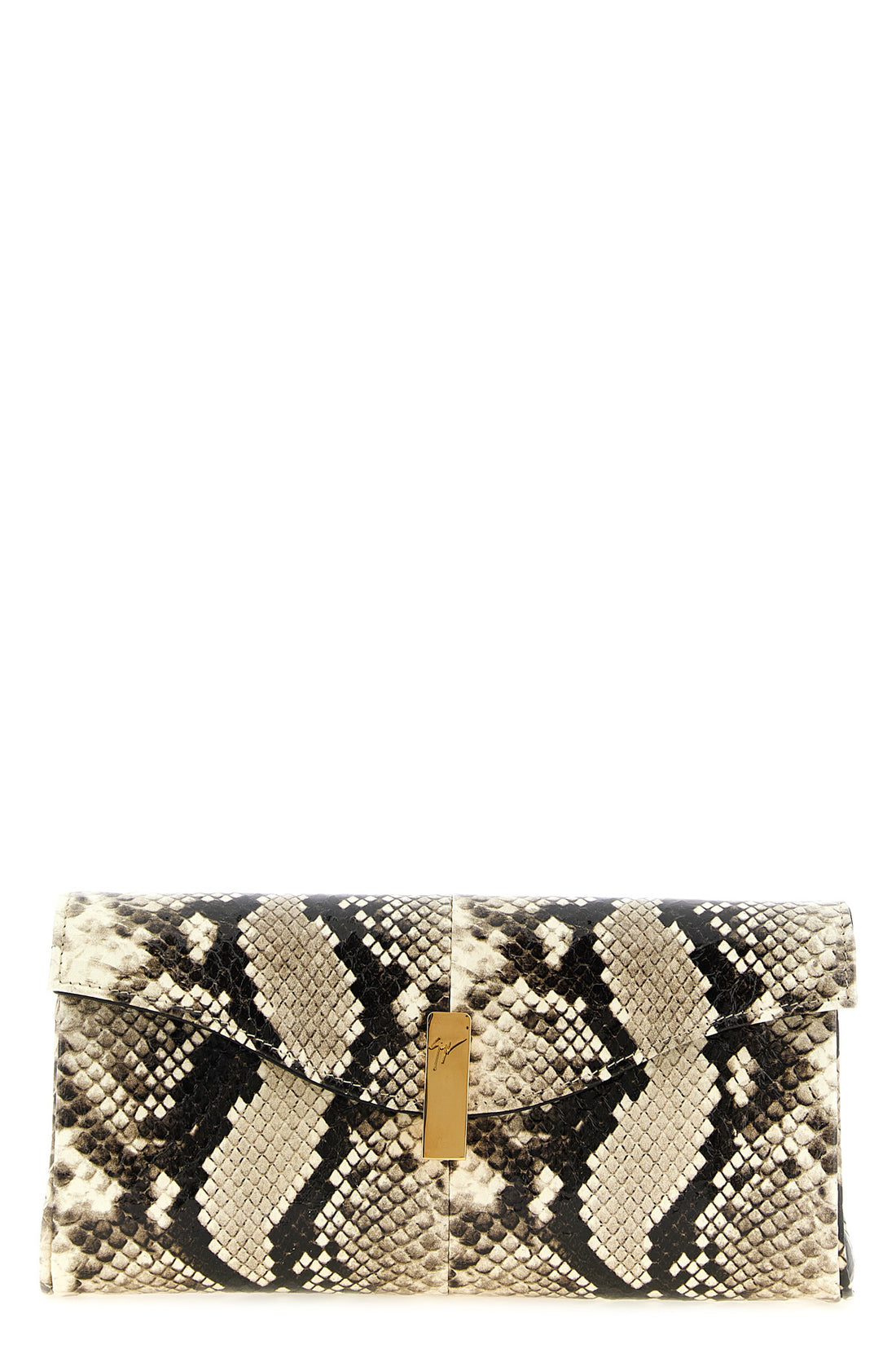 GIUSEPPE ZANOTTI OS flutie python print leather clutch