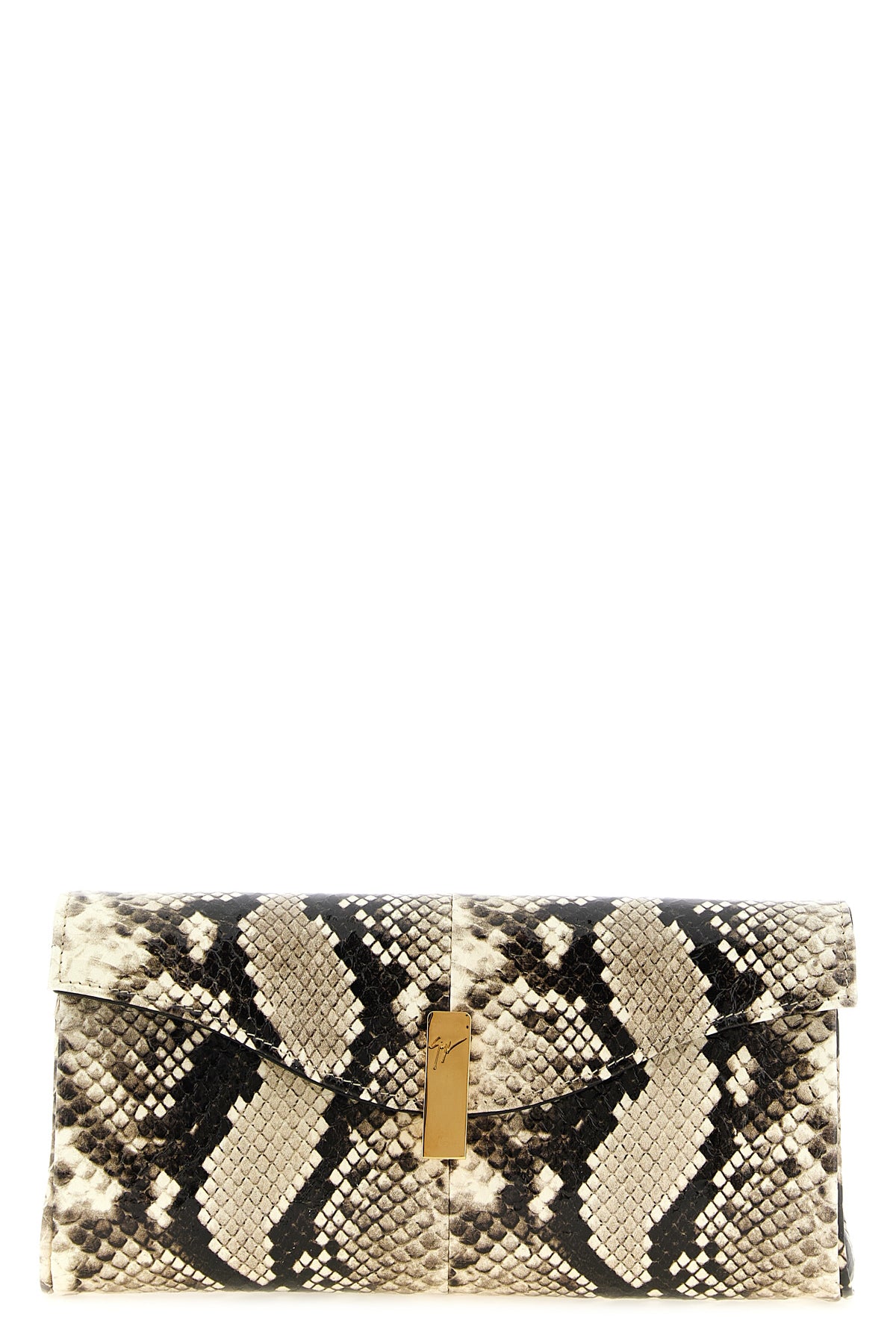 flutie python print leather clutch