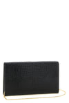 pouch-style clutch bag in shiny croc print leather