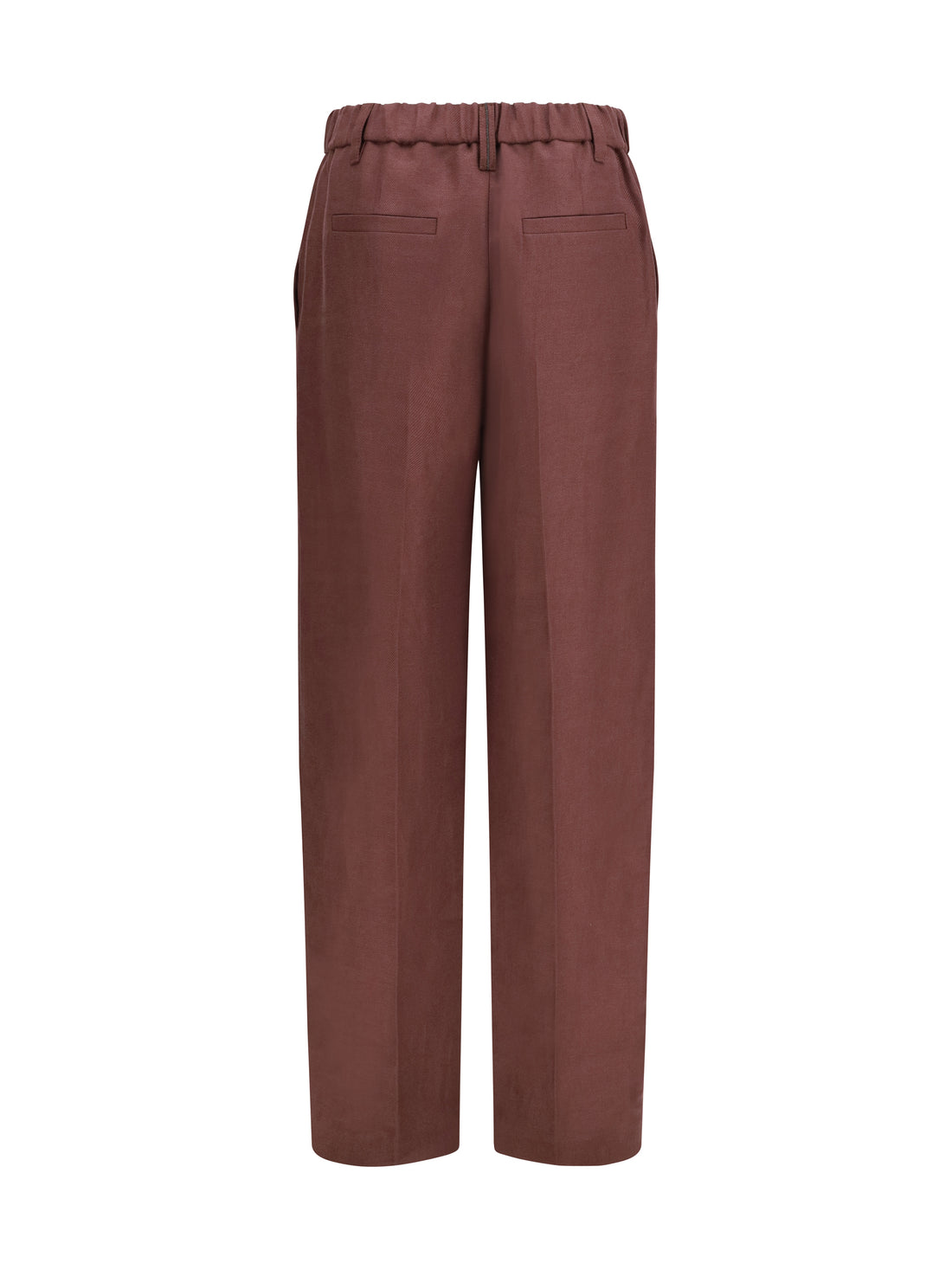 BRUNELLO CUCINELLI 42 wide-leg pants in linen with elastic waistband and belt loops