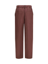 wide-leg pants in linen with elastic waistband and belt loops