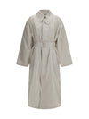 belted cotton twill trench coat