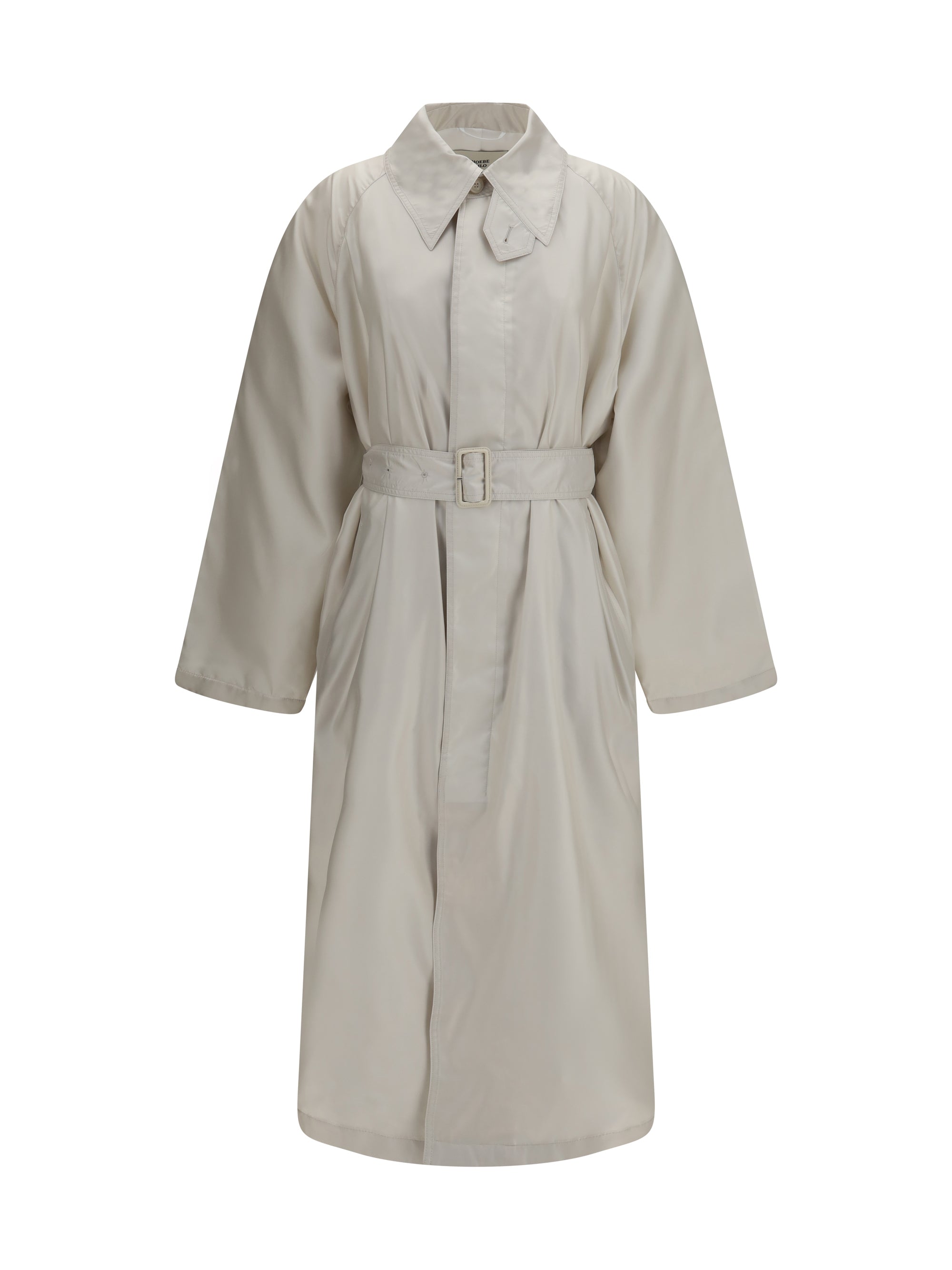 belted cotton twill trench coat