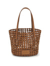woven leather bucket bag