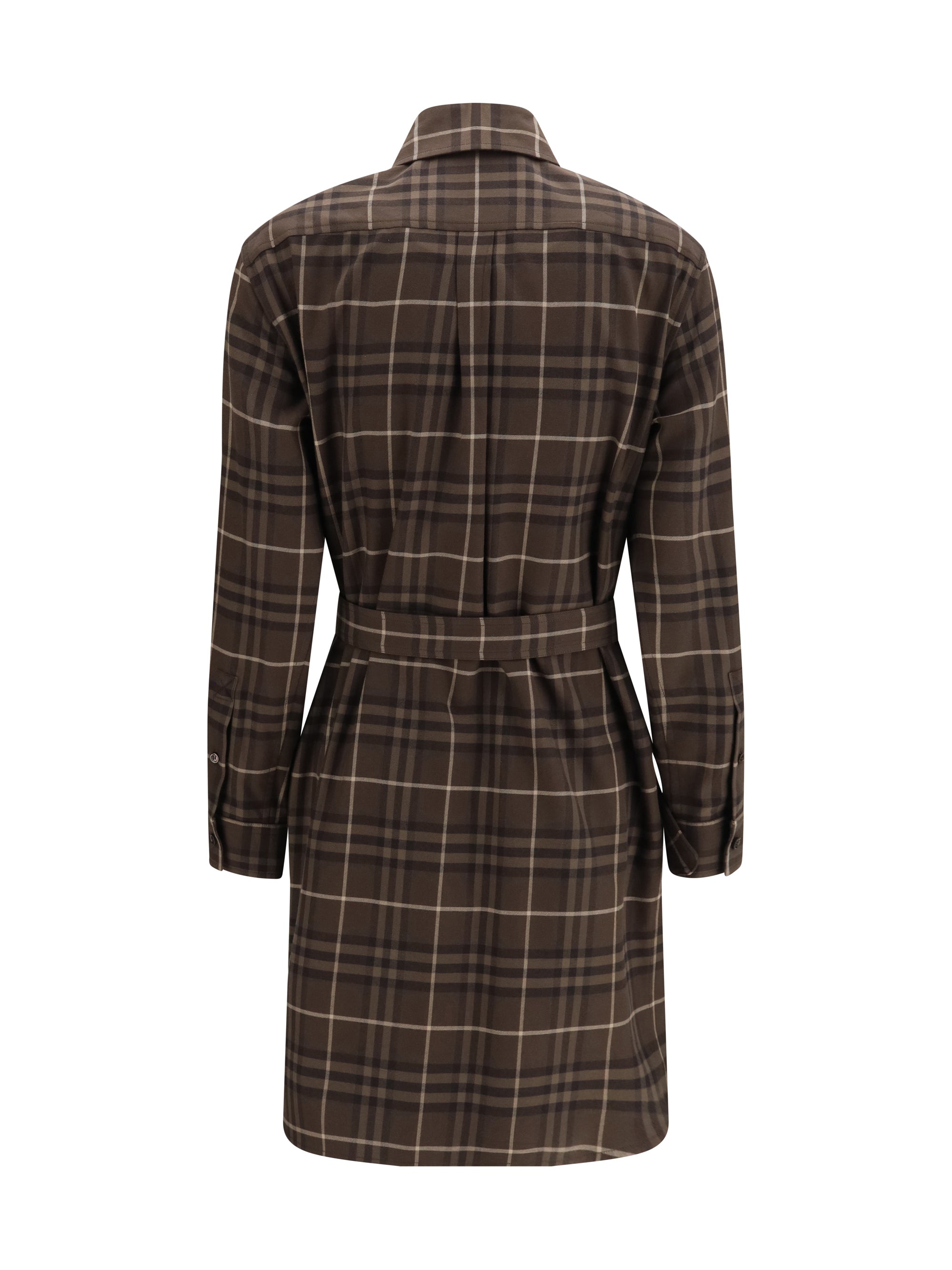 check cotton shirt dress