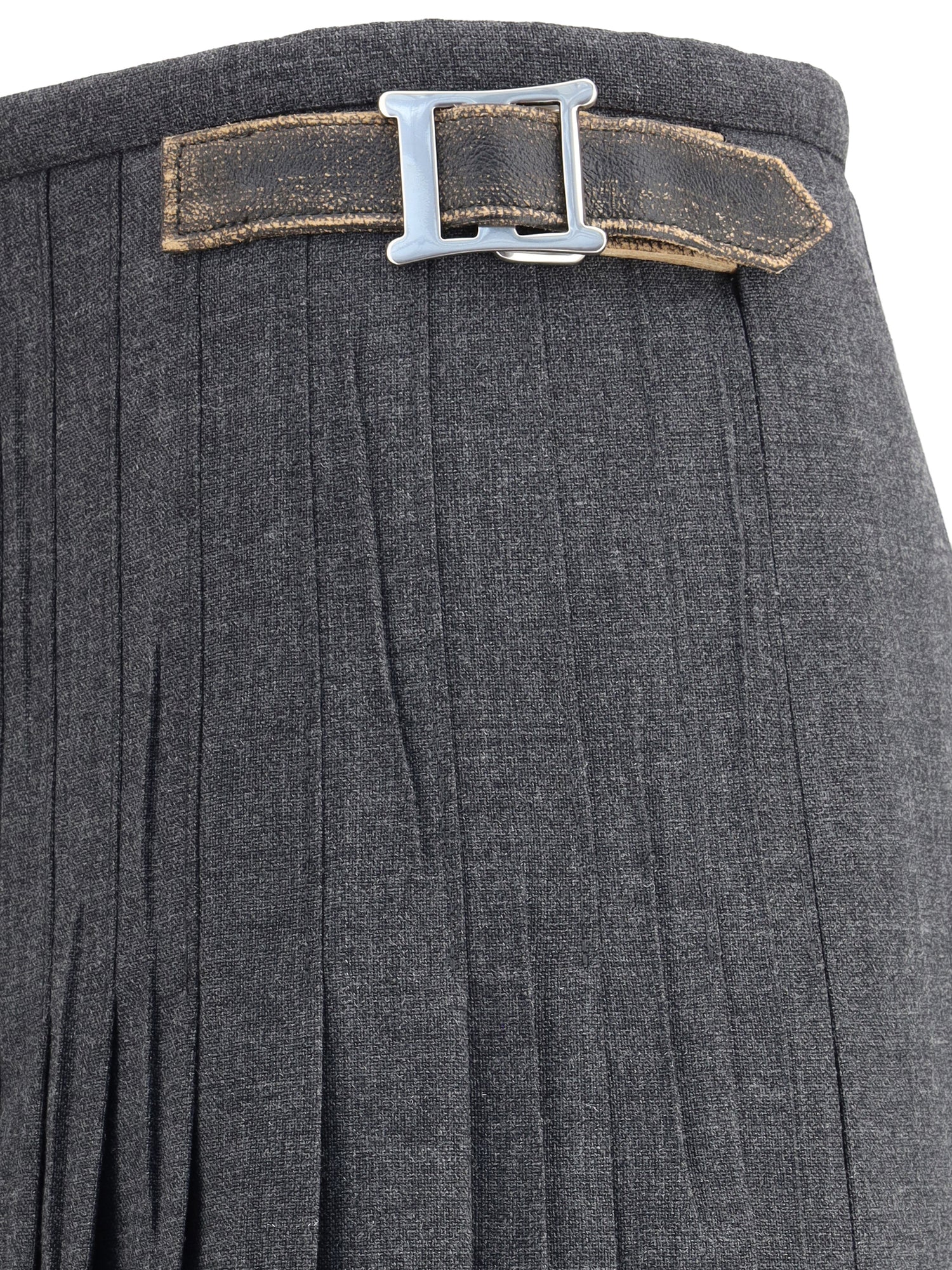 PRADA 40 pleated skirt in kid mohair