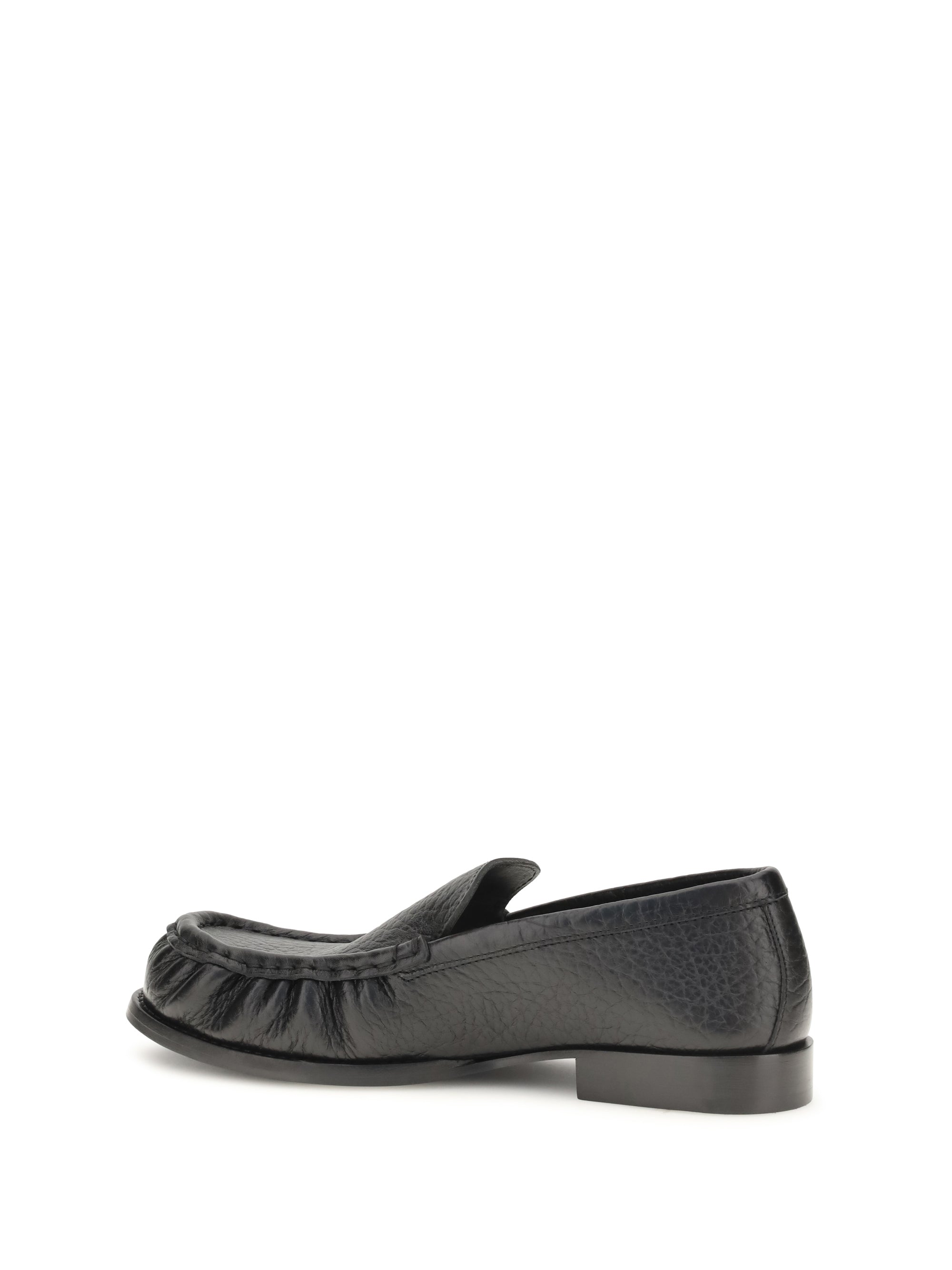 grained leather loafers