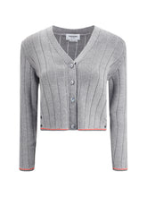 THOM BROWNE 38 ladder full needle rib stitch v neck car