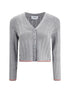 THOM BROWNE 38 ladder full needle rib stitch v neck car