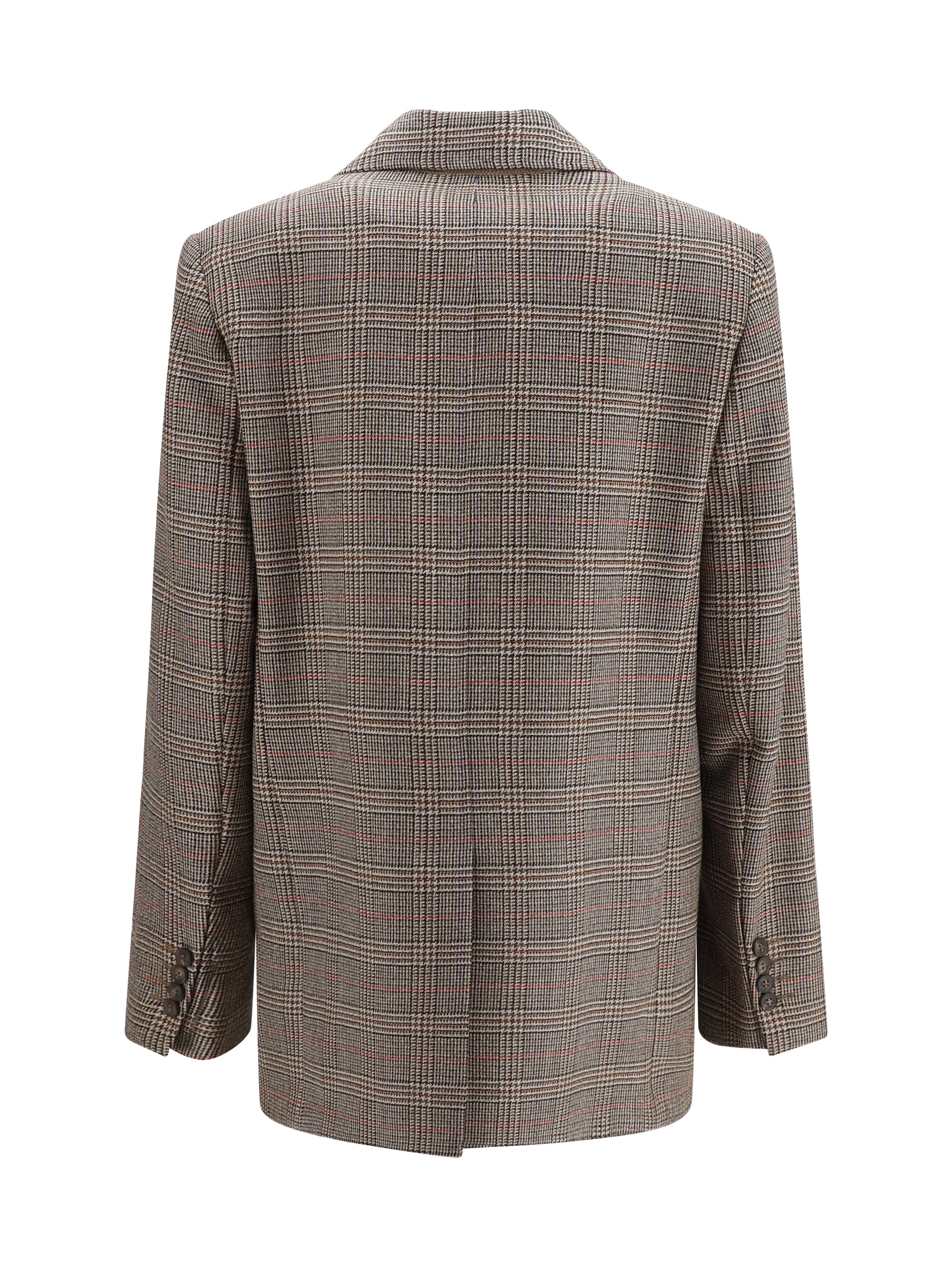 checked pattern wool blazer