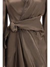 asymmetric wrap dress with knot fastening