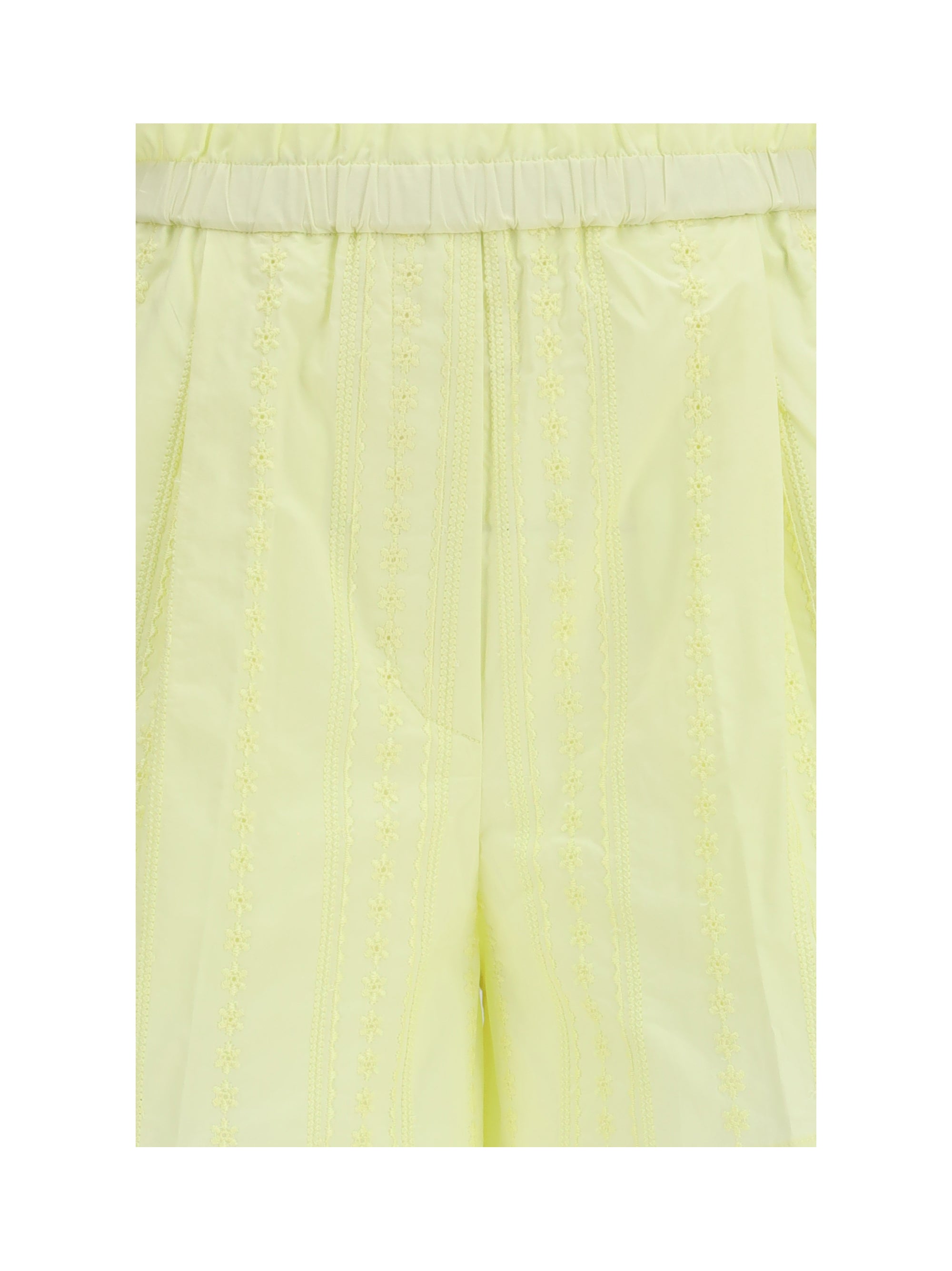 les fleurs embroidery cotton poplin shorts