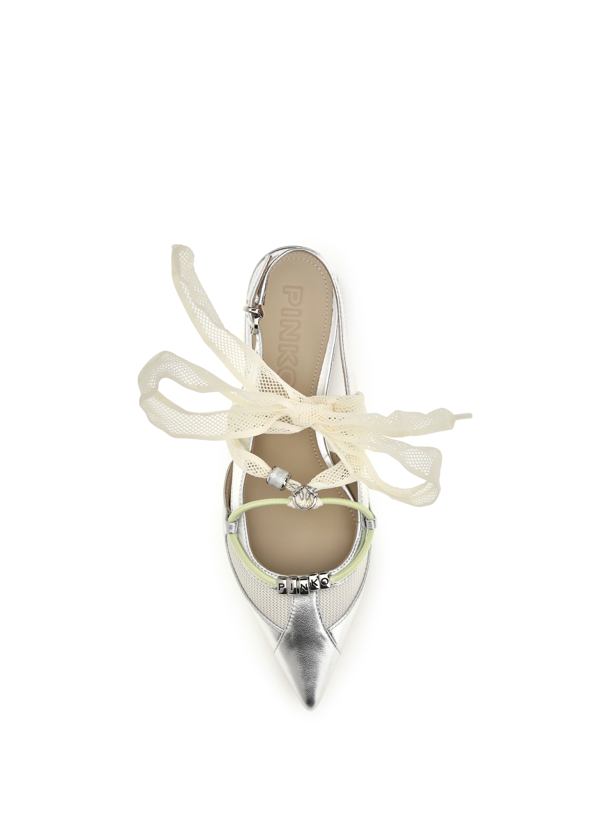 metallic leather gianira ballerinas