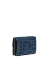 trifold wallet with ff monogram in jacquard