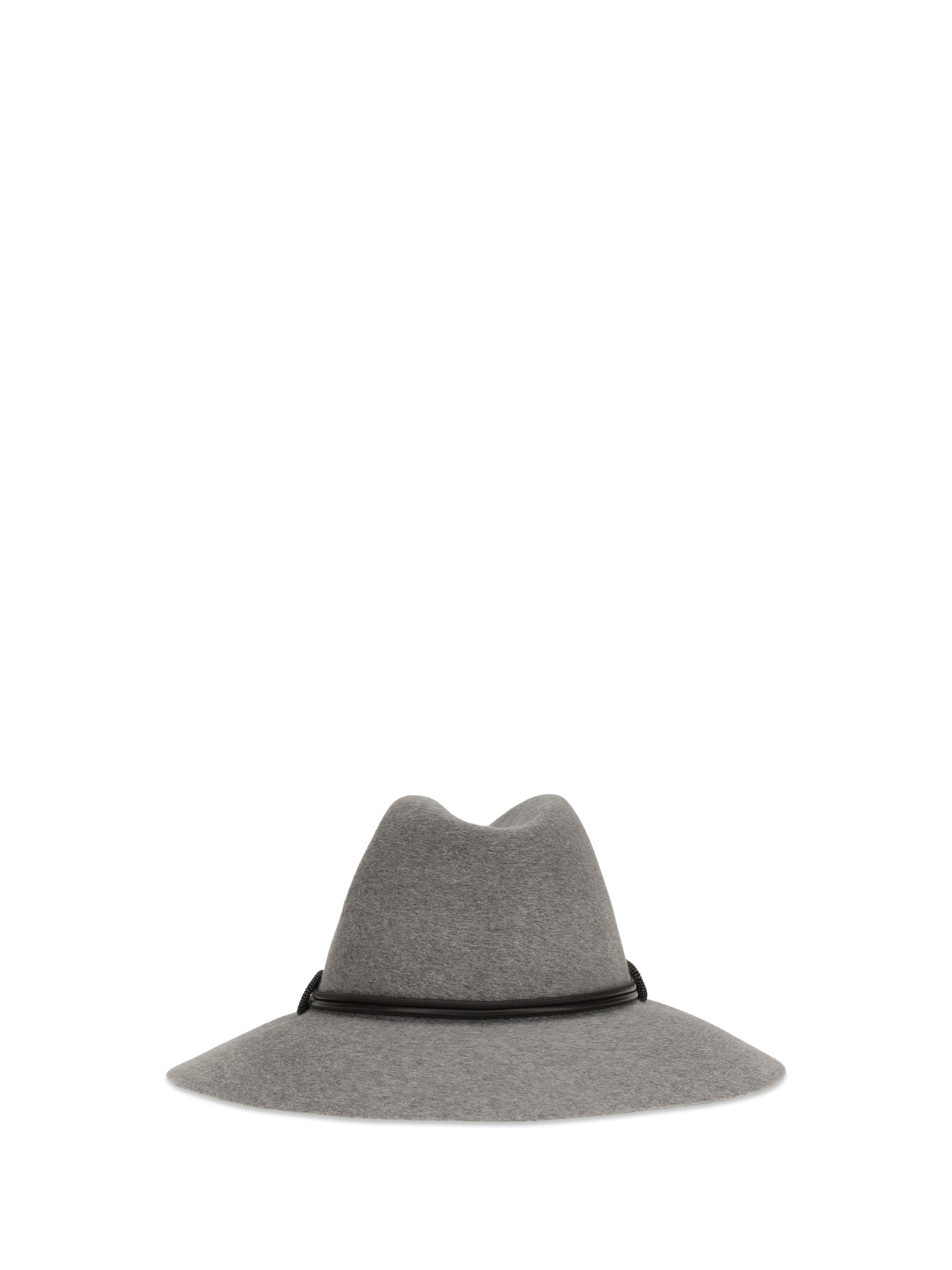 felt fedora hat with leather band