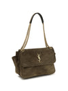 niki tripouch suede shoulder bag
