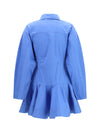 cotton shirt dress with balloon skirt